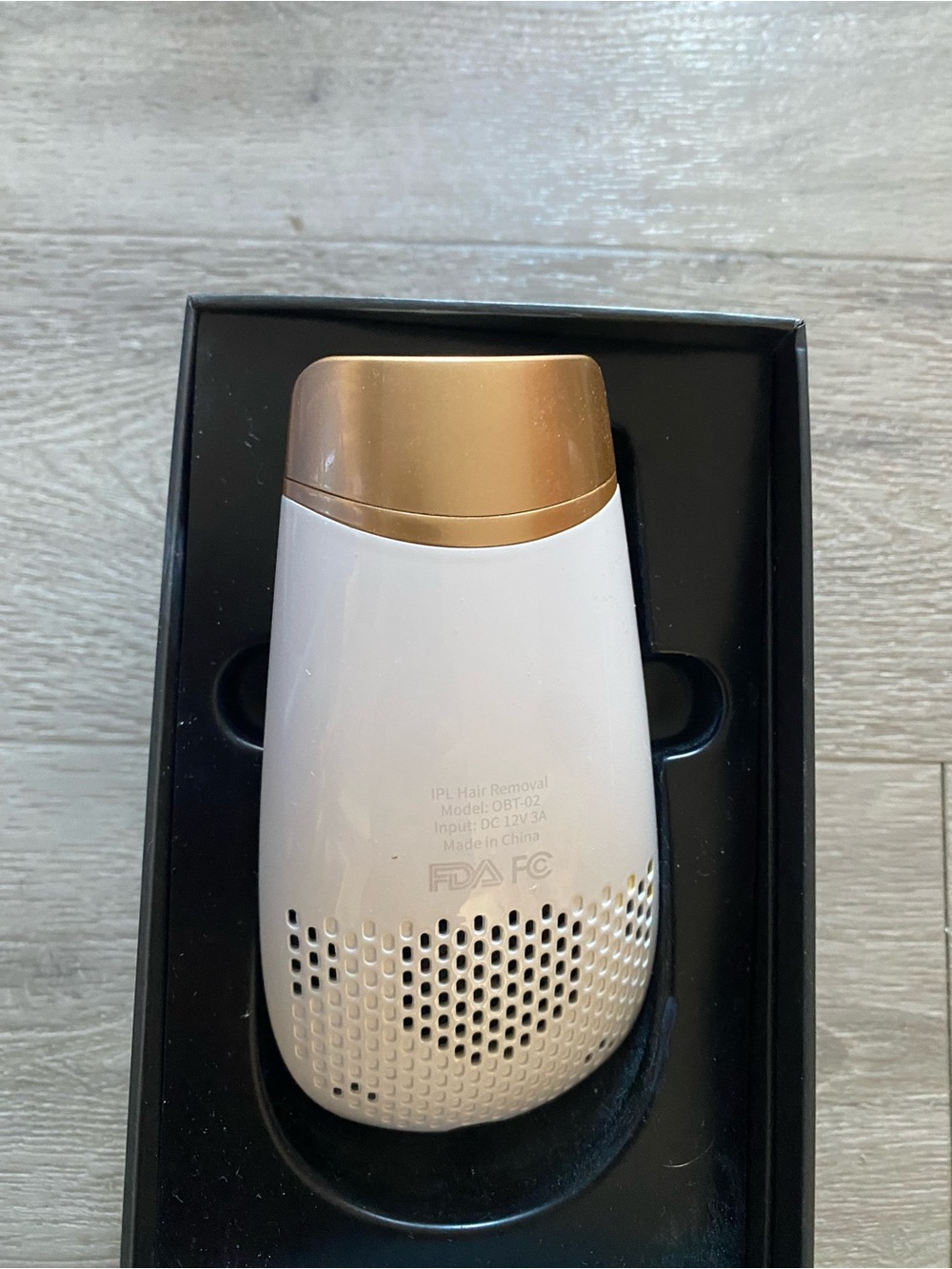 IPL Hair Removal Device in White and Gold - Compact At-Home Device